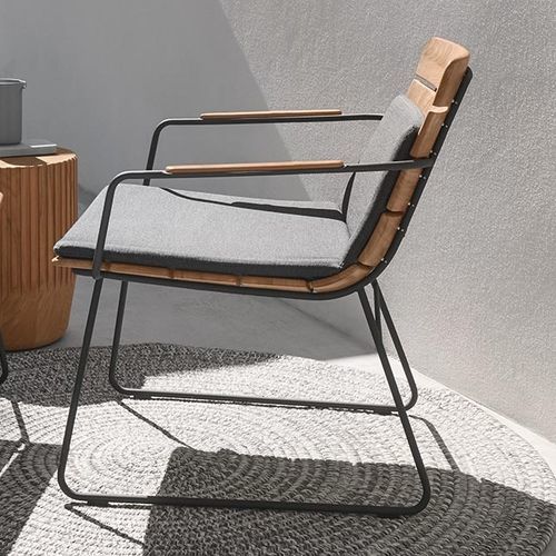 Poltrona contemporanea - WILLIAM - GLOSTER - in teak / in teak / in acciaio inossidabile