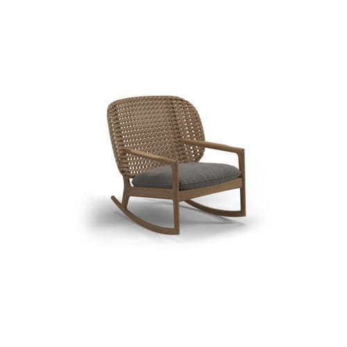 Poltrona contemporanea - KAY - GLOSTER - in tessuto / in teak / con cuscino rimovibile