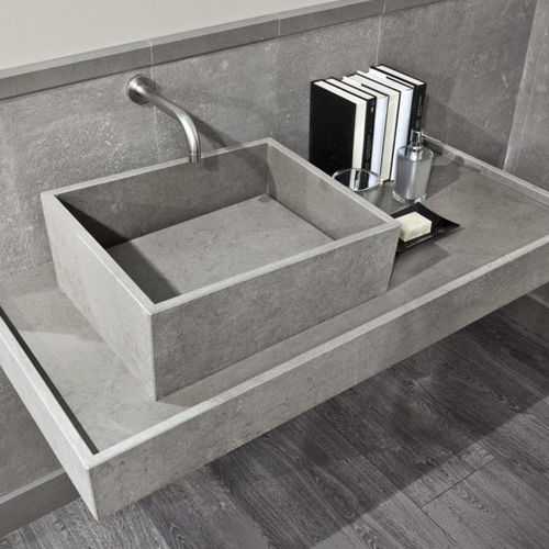 Lavabo da appoggio - MISSISSIPPI - I CONCI - in pietra / rettangolare / senza foro