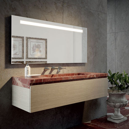 Mobile lavabo sospeso - NEBULA - I CONCI - in legno / in marmo / contemporaneo