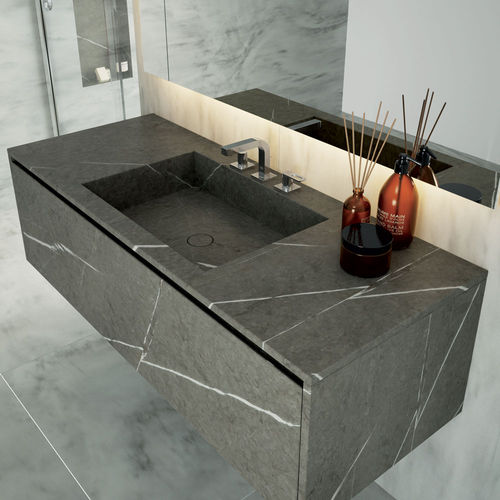 Mobile lavabo sospeso - BASIC - I CONCI - in marmo / contemporaneo / senza ante