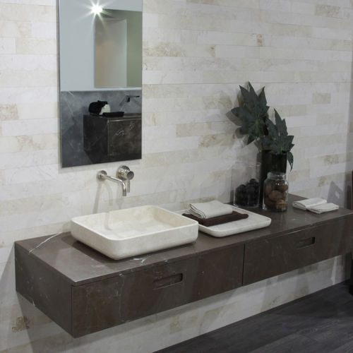 Mobile lavabo sospeso - NADIR - I CONCI - in marmo / contemporaneo / senza ante