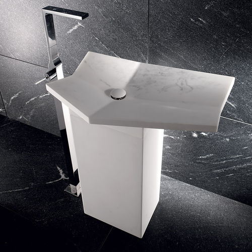 Lavabo autoportante - PIEGA - I CONCI - in pietra / 1 foro / senza troppopieno