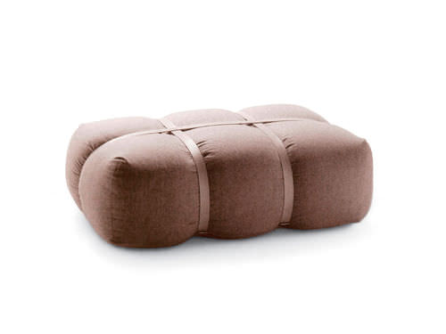 Pouf contemporaneo - HARPER - IVANO REDAELLI - in pelle / sfoderabile / modulare