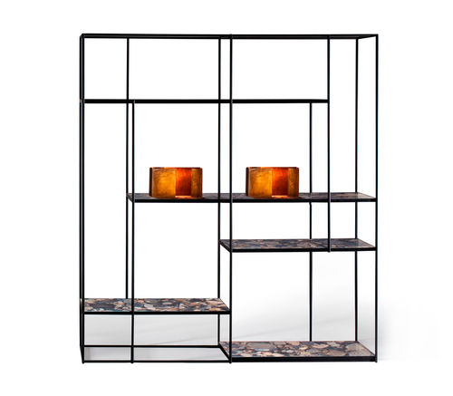 Scaffale modulare - HILL - IVANO REDAELLI - contemporaneo / in noce / in metallo