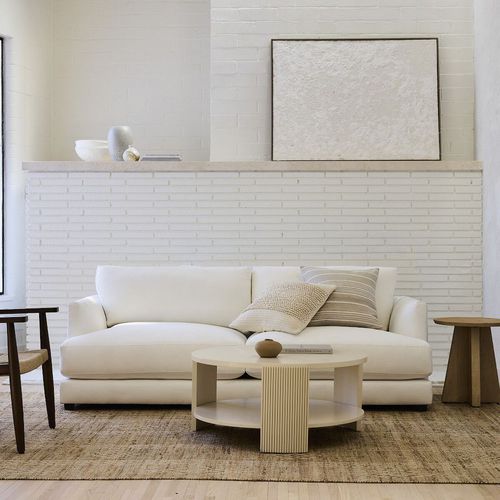 Divano contemporaneo - Haven - West Elm - in tessuto / con braccioli / con cuscino rimovibile