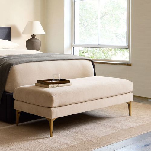 Panca fondoletto contemporanea - Andes  - West Elm - in tessuto / in metallo / per uso residenziale
