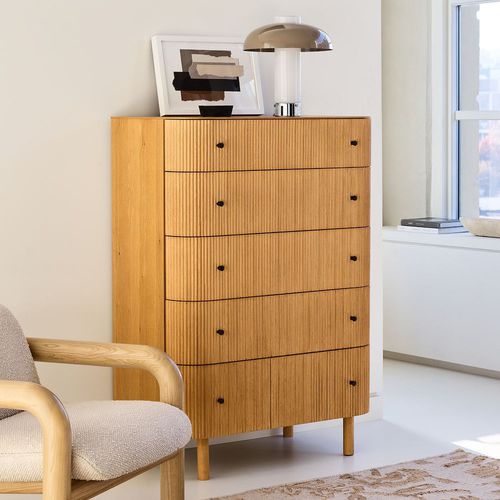 Cassettone alto - Ellington - West Elm - contemporaneo / in rovere / in legno massiccio