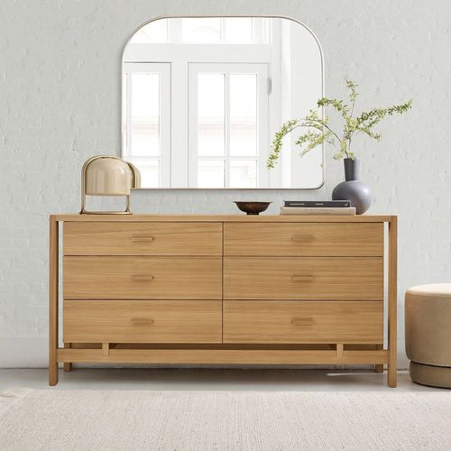 Cassettone contemporaneo - Ainsley - West Elm - in picea / con cassetti / 6 cassetti