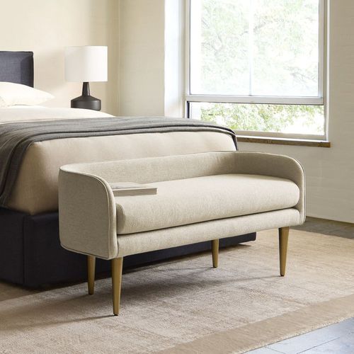 Panca fondoletto contemporanea - Celine - West Elm - in tessuto / in metallo / per uso residenziale
