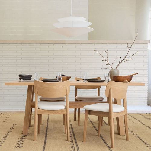 Tavolo da pranzo contemporaneo - Putnam - West Elm - impiallacciato in legno / con supporto in legno impiallacciato / rettangolare