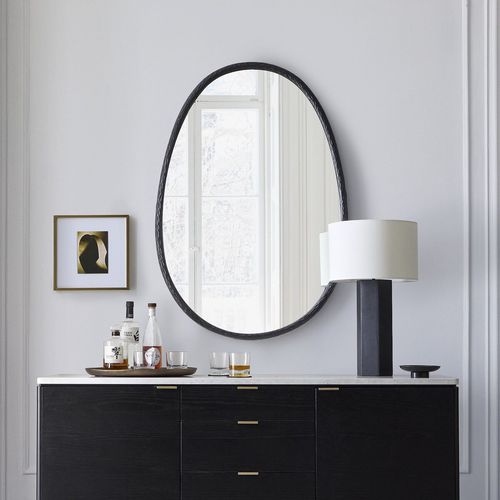 Specchio a muro - Organic Textured - West Elm - contemporaneo / in alluminio / nero