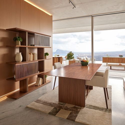 Tavolo contemporaneo - STOCKHOLM - punt mobles - in legno / con supporto in legno / rettangolare