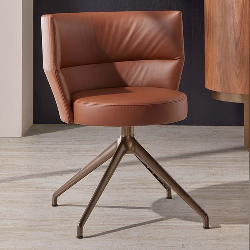 Sedia contemporanea - SEN103 - punt mobles - da interno / in pelle / con supporto in quercia