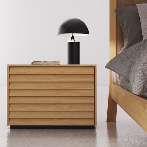 Comodino contemporaneo - SUSSEX - punt mobles - in rovere / in noce / con supporto in metallo
