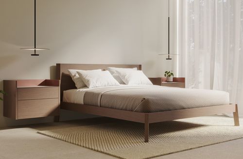 Letto matrimoniale - BREDA  - punt mobles - contemporaneo / con testiera / in rovere