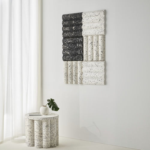 Pannello decorativo da parete - NUVOL  - punt mobles - in teak riciclato / bianco / nero