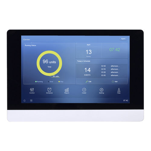 Touch screen per sistema domotico - 40VM900006 - CARRIER commercial - per sistema di ventilazione / a muro / con display digitale