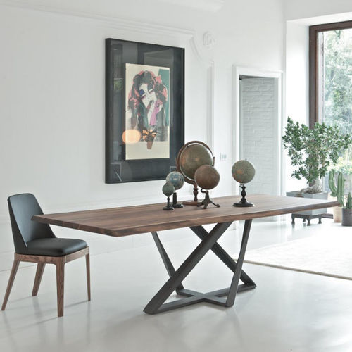 Tavolo contemporaneo - MILLENNIUM - BONTEMPI CASA - in metallo laccato / in calcestruzzo / impiallacciato in legno