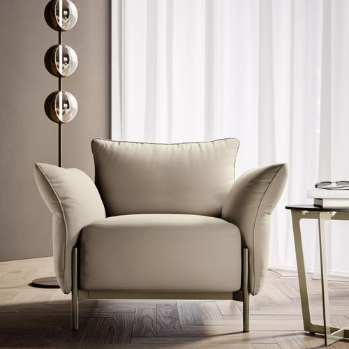 Poltrona design minimalista - VICTOR - BONTEMPI CASA - in tessuto / in pelle / in ecopelle