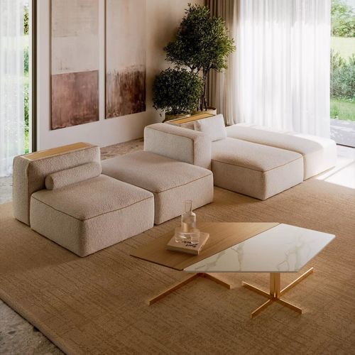 Tavolo d'appoggio contemporaneo - BENTO - BONTEMPI CASA - in metallo laccato / in legno / in quercia naturale