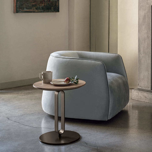Tavolino basso contemporaneo - ALFRED - BONTEMPI CASA - in metallo laccato / impiallacciato in legno / in legno laccato