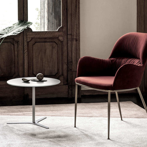 Tavolino basso contemporaneo - ELICA - BONTEMPI CASA - in vetro / in metallo laccato / con supporto in metallo