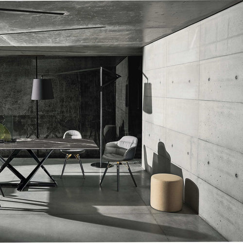 Pouf contemporaneo - BADU - BONTEMPI CASA - in tessuto / in lana / quadrato