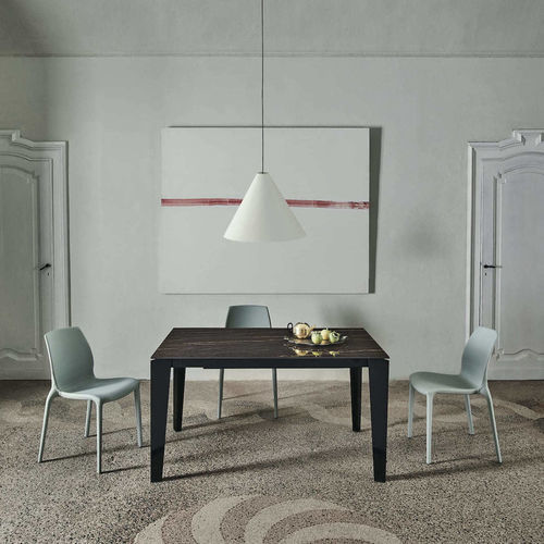 Tavolo da pranzo in vetro laccato - CRUZ XXL - BONTEMPI CASA - impiallacciato in legno / in cristallo / in ceramica