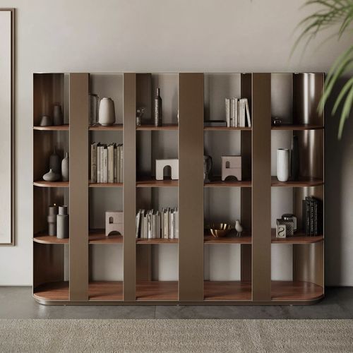 Libreria a muro - HELENA - BONTEMPI CASA - a paravento / design organico / contract