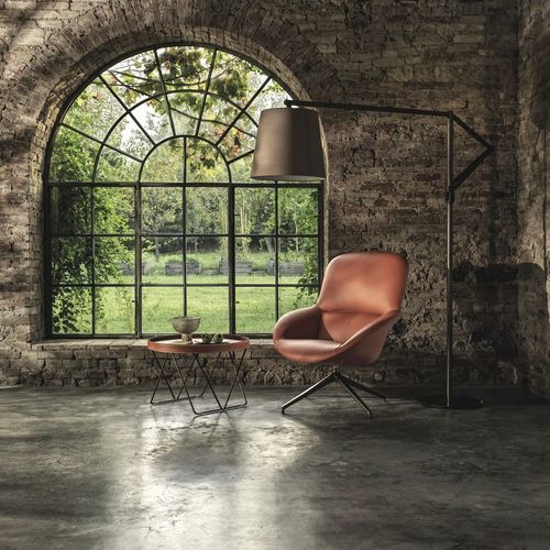 Tavolino basso contemporaneo - FLEXUS - BONTEMPI CASA - in metallo laccato / in pelle / con supporto in metallo