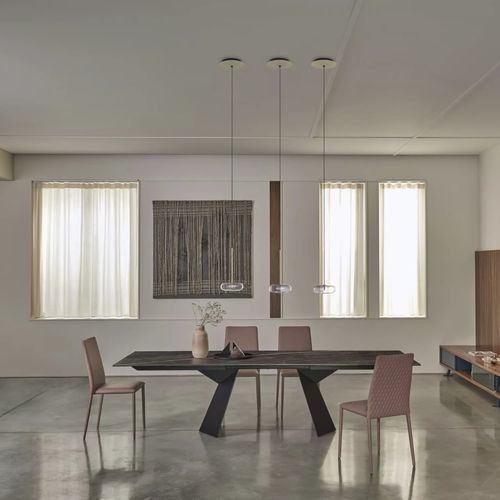 Tavolo contemporaneo - FIANDRE - BONTEMPI CASA - in legno massiccio / in legno laccato / in vetro