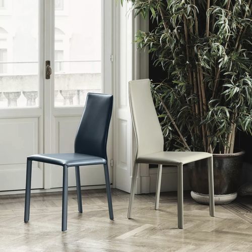 Sedia contemporanea - DALILA - BONTEMPI CASA - da interno / in pelle / con supporto in metallo