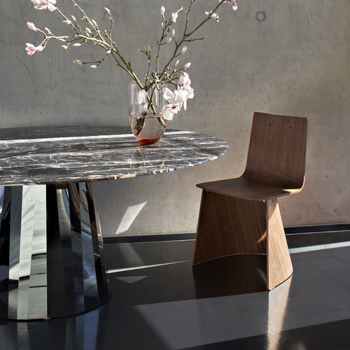 Sedia design originale - VENUS  - CLASSICON - da interno / in pelle / impiallacciata in legno