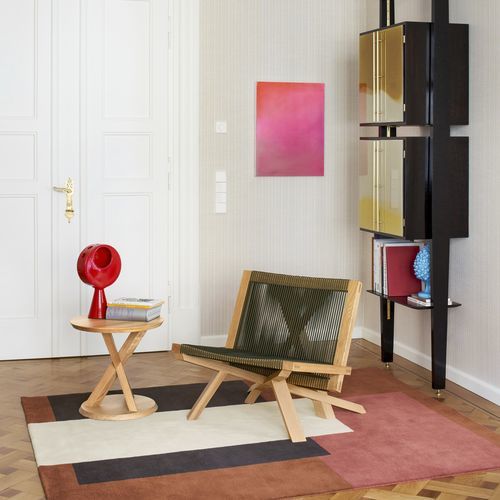 Tavolo d'appoggio contemporaneo - VOLKSHAUS - CLASSICON - in rovere / con supporto in quercia / rotondo