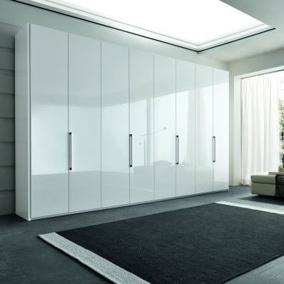 Armadio contemporaneo - SLIM - VITTORIA - in legno / in legno laccato brillante / con ante battenti