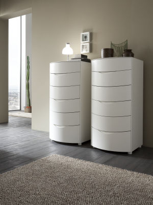 Cassettiera contemporanea - VELA - VITTORIA - in legno laccato / bianca