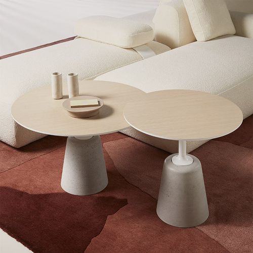 Tavolino basso contemporaneo - ROCK MINI - MDF Italia - impiallacciato in legno / in MDF laccato / in legno laccato opaco