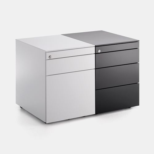 Cassettiera per ufficio in metallo - MDF Italia - 3 cassetti / con rotelle / modulare