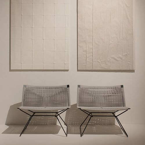 Poltrona contemporanea - NEIL TWIST  - MDF Italia - in corda / in acciaio verniciato / grigia