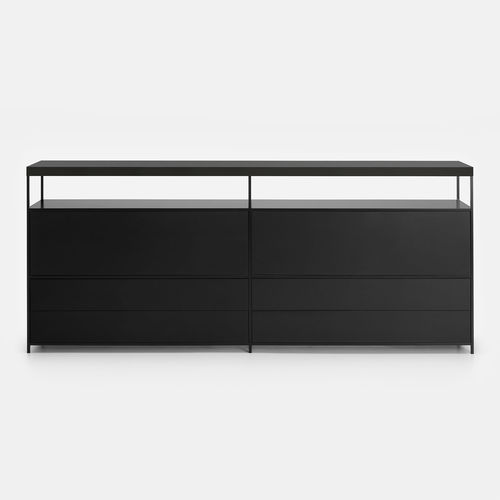 Credenza contemporanea - MINIMA 3.0 - MDF Italia - in noce / in legno compensato / con cassetti