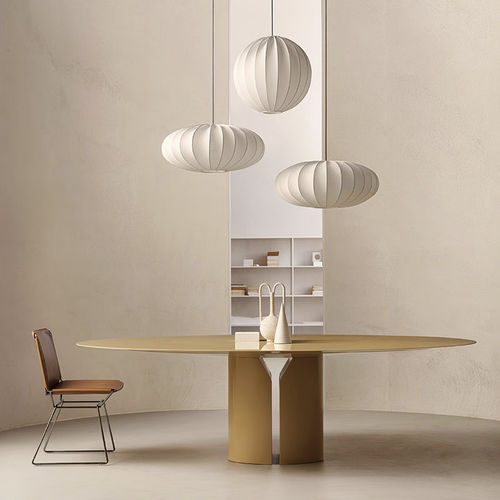 Tavolo contemporaneo - NVL - MDF Italia - in legno laccato / in marmo / con supporto in legno laccato