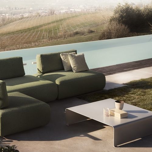 Tavolino basso contemporaneo - LA - MDF Italia - in alluminio verniciato / con supporto in alluminio dipinto / rettangolare