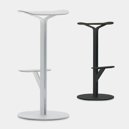 Sgabello da bar contemporaneo - DUETTO - MDF Italia - in polipropilene / con supporto in acciaio verniciato / con base centrale