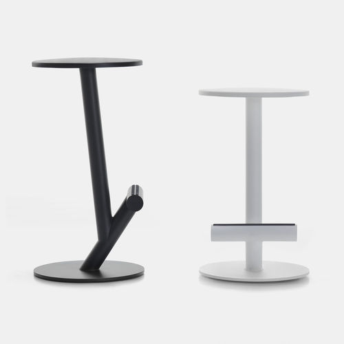 Sgabello da bar contemporaneo - TWIG - MDF Italia - con supporto in acciaio verniciato / con base centrale / con poggiapiedi