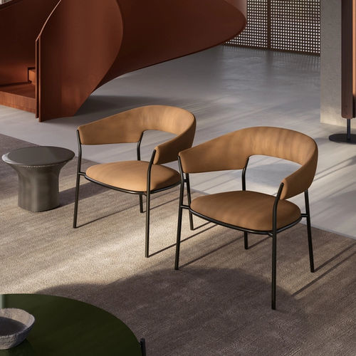Poltrona contemporanea - ARCHIE - MDF Italia - in pelle / in tessuto / in acciaio con rivestimento a polvere