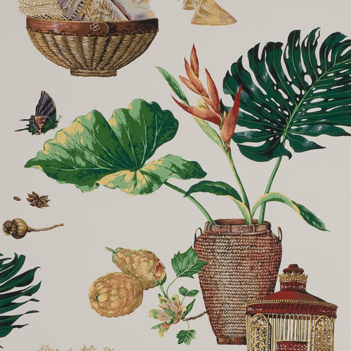 Carta da parati contemporanea - JAMAICA  - PIERRE FREY tissus - con motivi floreali