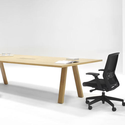 Tavolo da conferenza contemporaneo - SHAKER - Nienkamper - impiallacciato in legno / in plastica / con supporto in legno