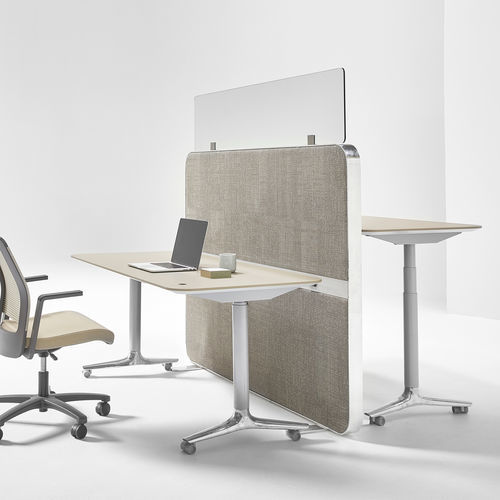 Divisorio per ufficio su scrivania - GATEWAY™ - Nienkamper - a pavimento / autoportante / in laminato