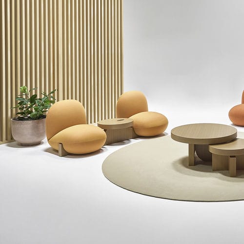 Poltrona contemporanea - BEAM  - Nienkamper - in tessuto / in legno / imbottita